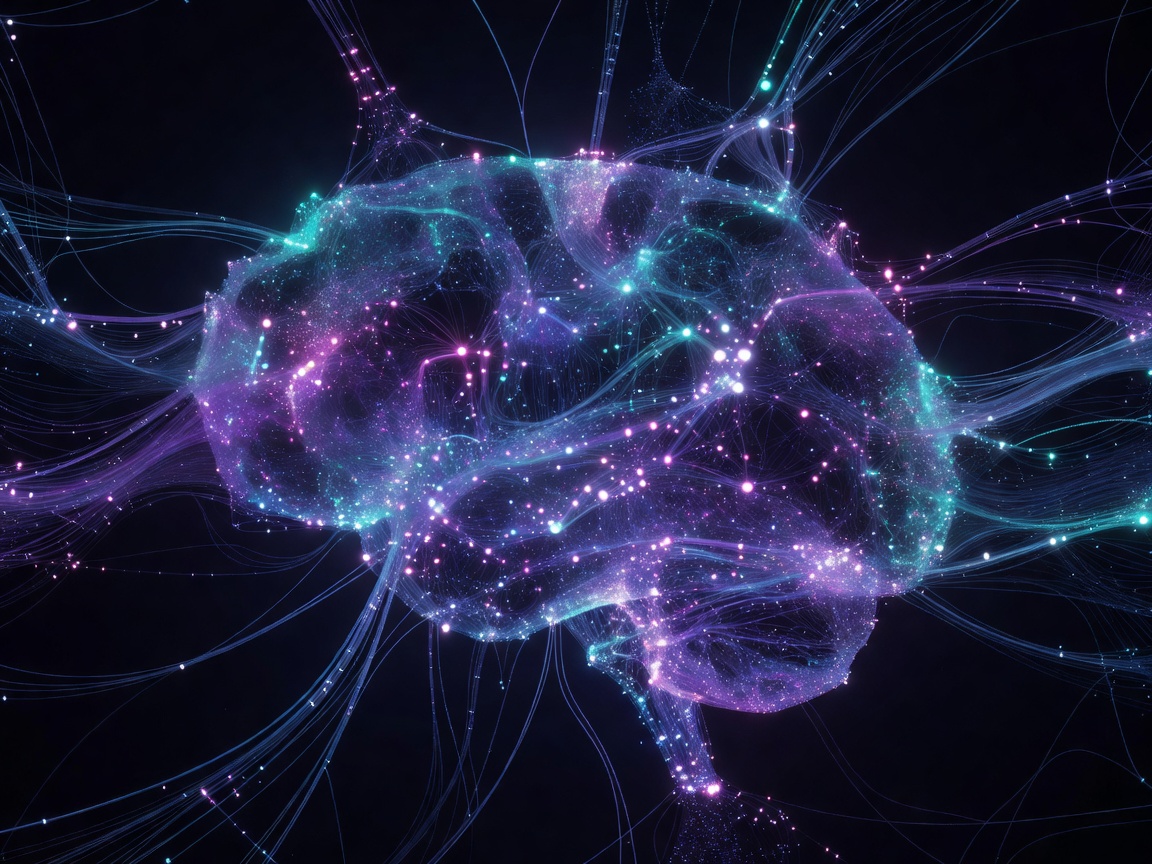 Abstract digital representation of neural network connections